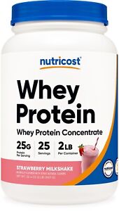 Nutricost Whey Protein Concentrate (Strawberry Milkshake) 2LBS