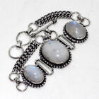 925 Silver Plated-Rainbow Moonstone Ethnic Gemstone Bracelet Jewelry 8