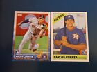 (2) Carlos Correa 2015 Topps Update Rookie Card #US174 + Heritage #563 RC Twins