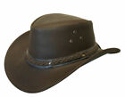 LEATHER HAT AUSSIE BUSH COWBOY STYLE Classic Western Outback Brown