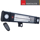 Outdoor Patio Heater 1800W Infrared Wall Mounted IP44 2x LEDs & Remote Control
