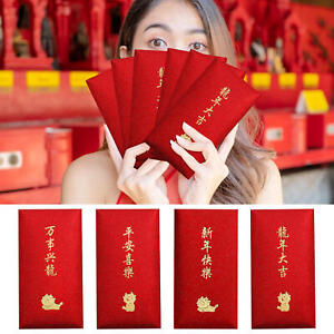 6Pcs Chinese Red Envelopes New Year Red Packet 2024 Red Envelope