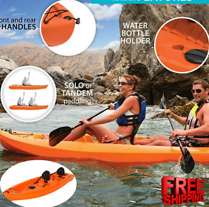 New Lifetime Kokanee Orange 10 ft 6 in Tandem Recreational Kayak w/ Backrest