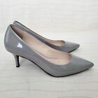 Cole Haan Womens Grand OS Gray Patent Leather Slip-on Pointed Toe Heels Size 8 B