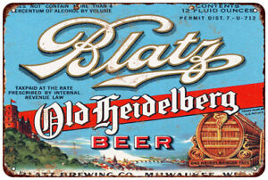 1933 Blatz Old Heidelberg Beer vintage Look reproduction Metal sign