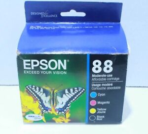 Genuine Epson 88 Printer Ink 3 Pack Yellow Cyan Magenta Expires 03/22 New