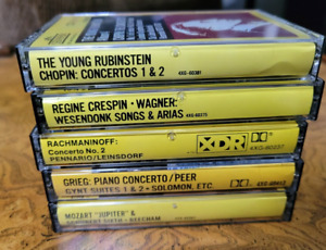 Classical Cassette Lot 5 Tapes Seraphim Chopin Greig Mozart Schubert