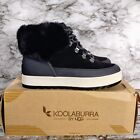 Kookaburra By UGG Womens Size 10 Tynlee Black Lace Up Fashion Boots With Fur NEW