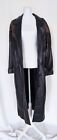 Avanti Mixed Leather Full Length Vintage Leather Trench Coat Black Size XS