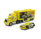 Set of 2 Disney Pixar Cars No.52 Leak Less Racer's Hauler Truck Trailer Toy Car