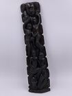 African Makonde Family Tree of Life Hand Carved Dark Wood Sculpture