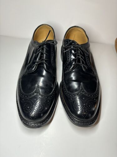 Florsheim IMPERIAL 13 3E (WIDE) Black Longwing Bluchers Derby Dress shoes