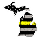 Michigan State (E23) Thin Yellow Line Dispatch Vinyl Decal Sticker Car/Truck