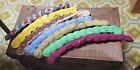 Vintage Lot of 6 Hand Crocheted Wooden Hangers Yarn Covered  Handmade