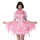 Adult Sissy Girl Sexy Maid Pink Satin Lockable Dress cosplay costume Tailor-made