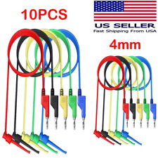 10PCS 4mm Stackable Banana Plug To Test Hook Clips Test Leads Mini Grabber Cable