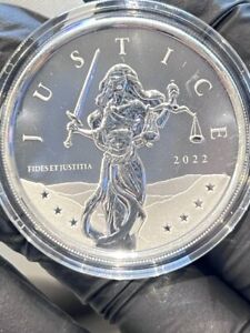 2022 Gibraltar Lady Justice 1 oz Silver Coin EnCapsulated & pouch
