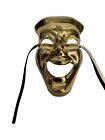 Vintage Solid Brass Comedy Theater Mask Wall Decor