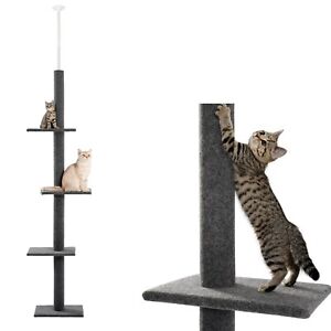 Three Tier Floor-to-Ceiling Cat Tree Cat Climbing Tree  Tower