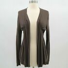 Jigsaw Cardigan Sweater Womens S Small Brown Open Front Cashmere Silk
