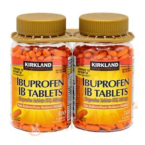 Kirkland Ibuprofen 200mg vs Motrin Fever / Pain Reliever 2 Bottle 1000 cts 2026+