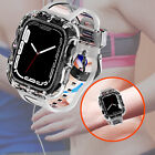 For Apple Watch Series 8/7/SE/6/5/4/3 Rugged Clear Case Strap Band 45/41/42/38mm