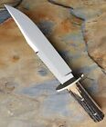 Custom Handmade Hunting Bowie Knife D2 Steel Blade Stag Handle Knife & Sheath