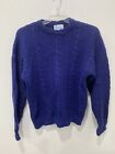 Vintage Okaari Mohair Acrylic Blend Cable Sweater Men’s Size M Medium Blue USA