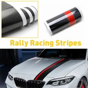 Carbon Fiber Car Rally 5D Stripes Racing Wrap Decal Sticker Front Hood Door Body (For: More than one vehicle)