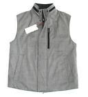 New $1450 LUCIANO BARBERA Full Zip WOOL Vest LARGE L EU 54 Padded Flannel GRAY