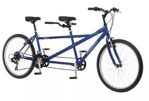 Tandem Bicycle 2 Person Bike 21 Speed 26in Steel Frame Linear Pull Brakes Blue