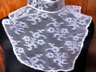 Vintage High-Neck Lady's Dress Collar or Insert White French Lace Flowers