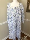 Eileen West Size Large Floral Nightgown Prairie Cottagecore Long Sleeve Pockets