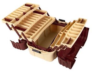 Outdoors 7 Tray Hip Roof Tackle Box, 20 inches long, Plastic, Beige