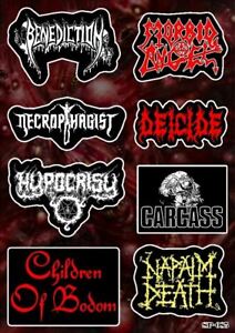 Death Metal Sticker Pack | Deicid Necrophagist Children Of Bodom Napalm Death