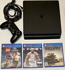 PS4 PlayStation 4 Slim w/3 Games, 1 Controller & All Cords/Wires