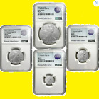 2023 Silver Eagle 4 coins Set Fractional NGC MS 70 Early Releases PSS LABEL COA
