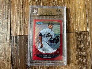 Carlos Correa 2013 Bowman Chrome 1st Red Wave Refractor Rookie RC #d /25 BGS 9.5