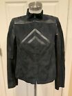 Akris Black 100% Lamb Leather Geometric Pattern Jacket. Size 6 (US) 38 (FR)