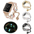 Women Luminous Pearl Strap iWatch Band For Apple Watch Series 9 8 7 6 5 4 3 2 1
