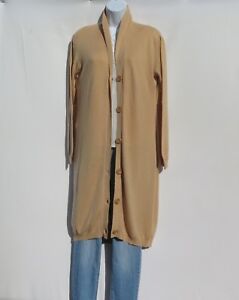 Cashmere Blend | High Quality | Knit | Long | Open | Coat | L-XL | Camel