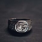 Mens Punk Jewelry Vintage Silver Creative Wolf Statement Ring Size 12