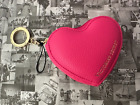 NWT Super Cute Victoria's Secret  Hot Pink Heart Pouch Keychain 🧡💜💚💙