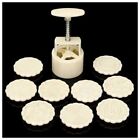 11Pcs Moon Cake Mould With DIY Flower Shape Stamps Decor Cookies Pastry Set