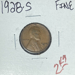 1928-S LINCOLN WHEAT CENT - FINE ~NICE COIN~