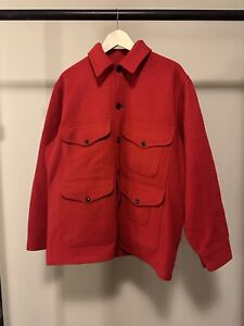 VTG Filson Mackinaw Cruiser Scarlet Red Wool Jacket  Estimated Size Medium (M)