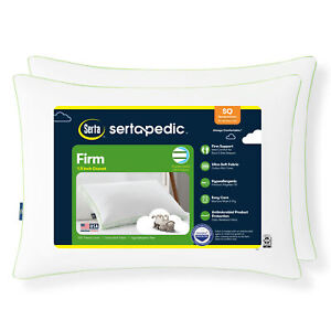 Sertapedic Firm Bed Pillow, Standard/Queen, 2 Pack