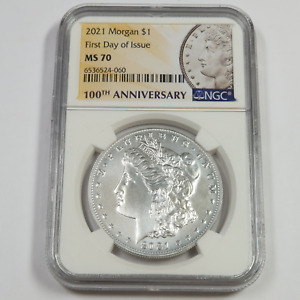 New Listing2021 P NGC MS70 100th Anniversary - Silver Morgan Dollar - $1 US Coin #46863A