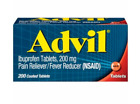 Advil  200 MG 200 TAB pain and fever reducer (NSAID)**Free Shipping**EXP 09/24
