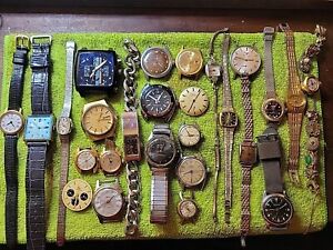 Old Stock & Vintage - Lot  Watches Mechanical AS IS PARTS REPAIR